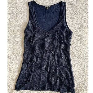 Navy Express lace tank! Worn once!